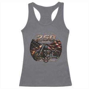 Retro Biker USA 250th Anniversary Racerback Tank Top Vintage 250 Years 1776 2026 Patriotic Motorcycle American Flag