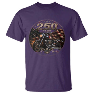 Retro Biker USA 250th Anniversary T Shirt Vintage 250 Years 1776 2026 Patriotic Motorcycle American Flag