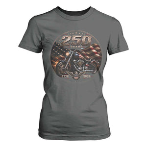 Retro Biker USA 250th Anniversary T Shirt For Women Vintage 250 Years 1776 2026 Patriotic Motorcycle American Flag