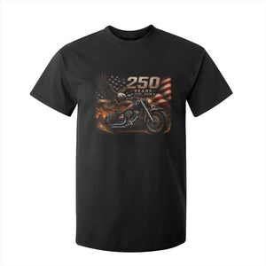 Retro Biker USA 250th Anniversary T Shirt For Kid American Flag Motorcycle Eagle Independence Day