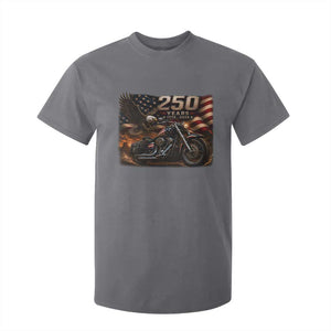 Retro Biker USA 250th Anniversary T Shirt For Kid American Flag Motorcycle Eagle Independence Day