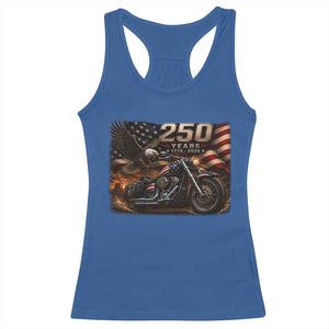 Retro Biker USA 250th Anniversary Racerback Tank Top American Flag Motorcycle Eagle Independence Day