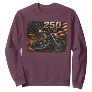 Retro Biker USA 250th Anniversary Sweatshirt American Flag Motorcycle Eagle Independence Day