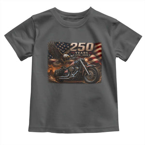 Retro Biker USA 250th Anniversary Toddler T Shirt American Flag Motorcycle Eagle Independence Day