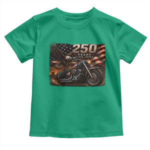 Retro Biker USA 250th Anniversary Toddler T Shirt American Flag Motorcycle Eagle Independence Day