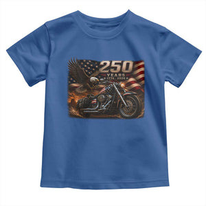 Retro Biker USA 250th Anniversary Toddler T Shirt American Flag Motorcycle Eagle Independence Day