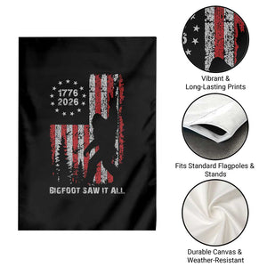 Bigfoot Sasquatch USA 250th Anniversary Garden Flag Retro Bigfoot Saw It All 250 Years 1776 2026 4th of July