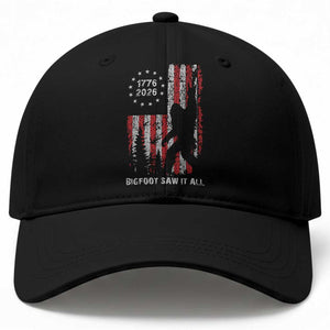 Bigfoot Sasquatch USA 250th Anniversary Baseball Cap Retro Bigfoot Saw It All 250 Years 1776 2026 4th of July