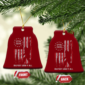 Bigfoot Sasquatch USA 250th Anniversary Ceramic Ornament Retro Bigfoot Saw It All 250 Years 1776 2026 4th of July
