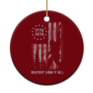 Bigfoot Sasquatch USA 250th Anniversary Ceramic Ornament Retro Bigfoot Saw It All 250 Years 1776 2026 4th of July
