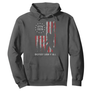 Bigfoot Sasquatch USA 250th Anniversary Hoodie Retro Bigfoot Saw It All 250 Years 1776 2026 4th of July