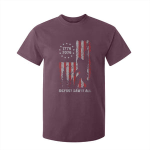 Bigfoot Sasquatch USA 250th Anniversary T Shirt For Kid Retro Bigfoot Saw It All 250 Years 1776 2026 4th of July
