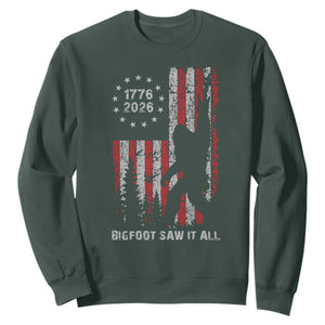 Bigfoot Sasquatch USA 250th Anniversary Sweatshirt Retro Bigfoot Saw It All 250 Years 1776 2026 4th of July
