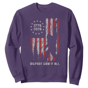 Bigfoot Sasquatch USA 250th Anniversary Sweatshirt Retro Bigfoot Saw It All 250 Years 1776 2026 4th of July