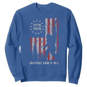 Bigfoot Sasquatch USA 250th Anniversary Sweatshirt Retro Bigfoot Saw It All 250 Years 1776 2026 4th of July