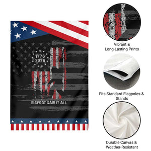 Bigfoot Sasquatch USA 250th Anniversary Patriotic Garden Flag Retro Bigfoot Saw It All 250 Years 1776 2026 4th of July