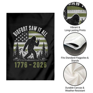 Retro Bigfoot Saw It All USA 250th Anniversary Garden Flag 250 Years 1776 2026 4th of July Sasquatch Flag