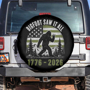 Retro Bigfoot Saw It All USA 250th Anniversary Spare Tire Cover 250 Years 1776 2026 4th of July Sasquatch Flag