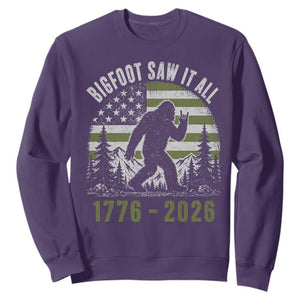 Retro Bigfoot Saw It All USA 250th Anniversary Sweatshirt 250 Years 1776 2026 4th of July Sasquatch Flag