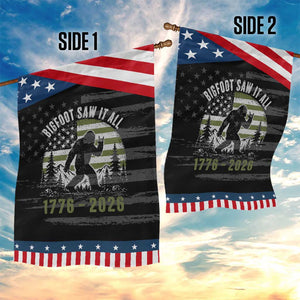 Retro Bigfoot Saw It All USA 250th Anniversary Patriotic Garden Flag 250 Years 1776 2026 4th of July Sasquatch Flag