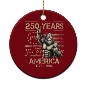 Bigfoot Sasquatch USA 250th Anniversary Ceramic Ornament Retro 250 Years 1776 2026 4th of July Independence Day