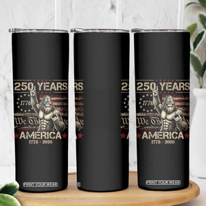 Bigfoot Sasquatch USA 250th Anniversary Skinny Tumbler Retro 250 Years 1776 2026 4th of July Independence Day