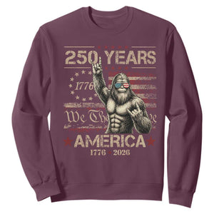 Bigfoot Sasquatch USA 250th Anniversary Sweatshirt Retro 250 Years 1776 2026 4th of July Independence Day