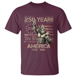 Bigfoot Sasquatch USA 250th Anniversary T Shirt Retro 250 Years 1776 2026 4th of July Independence Day