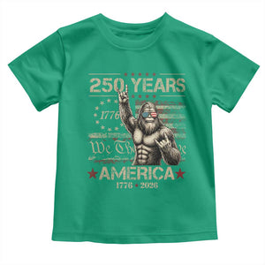 Bigfoot Sasquatch USA 250th Anniversary Toddler T Shirt Retro 250 Years 1776 2026 4th of July Independence Day