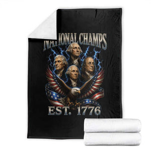 Founding Fathers USA 250th Anniversary Throw Blanket Vintage National Champions 250 Years Patriotic American Flag