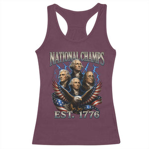 Founding Fathers USA 250th Anniversary Racerback Tank Top Vintage National Champions 250 Years Patriotic American Flag