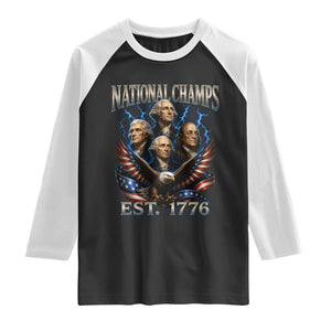 Founding Fathers USA 250th Anniversary Raglan Shirt Vintage National Champions 250 Years Patriotic American Flag