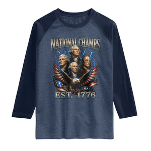 Founding Fathers USA 250th Anniversary Raglan Shirt Vintage National Champions 250 Years Patriotic American Flag
