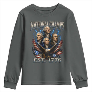 Founding Fathers USA 250th Anniversary Youth Sweatshirt Vintage National Champions 250 Years Patriotic American Flag