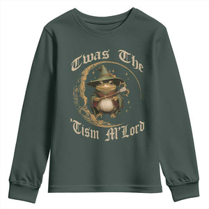 Twas the Tism MLord Frog Youth Sweatshirt Funny Anti Social Meme TS10 Dark Forest Green Print Your Wear