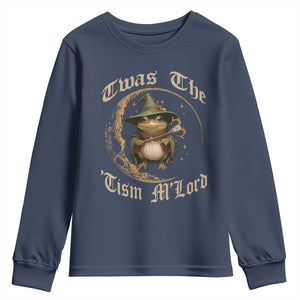 Twas the Tism MLord Frog Youth Sweatshirt Funny Anti Social Meme TS10 Navy Print Your Wear