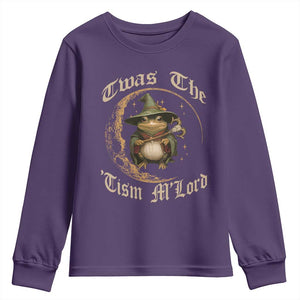 Twas the Tism MLord Frog Youth Sweatshirt Funny Anti Social Meme TS10 Purple Print Your Wear