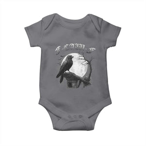 Black Crow F-Caw-F Baby Onesie Funny Raven Moon Gothic Adult Humor TS10 Charcoal Print Your Wear