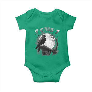 Black Crow F-Caw-F Baby Onesie Funny Raven Moon Gothic Adult Humor TS10 Irish Green Print Your Wear