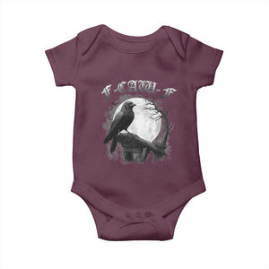 Black Crow F-Caw-F Baby Onesie Funny Raven Moon Gothic Adult Humor TS10 Maroon Print Your Wear