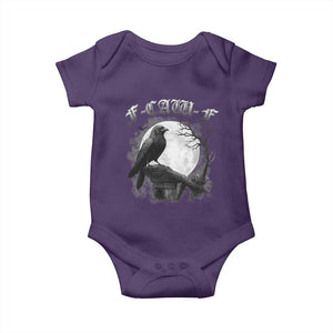Black Crow F-Caw-F Baby Onesie Funny Raven Moon Gothic Adult Humor TS10 Purple Print Your Wear