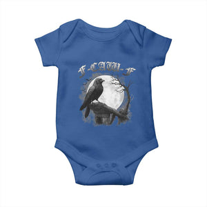 Black Crow F-Caw-F Baby Onesie Funny Raven Moon Gothic Adult Humor TS10 Royal Blue Print Your Wear