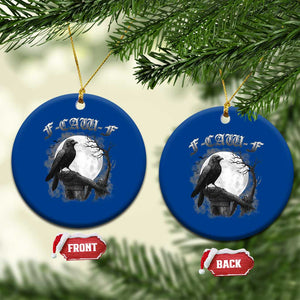 Black Crow F-Caw-F Ceramic Ornament Funny Raven Moon Gothic Adult Humor TS10 1pc Blue Print Your Wear