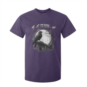Black Crow F-Caw-F T Shirt For Kid Funny Raven Moon Gothic Adult Humor TS10 Purple Print Your Wear