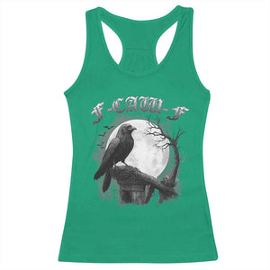 Black Crow F-Caw-F Racerback Tank Top Funny Raven Moon Gothic Adult Humor TS10 Irish Green Print Your Wear