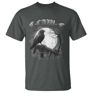 Black Crow F-Caw-F T Shirt Funny Raven Moon Gothic Adult Humor TS10 Dark Heather Print Your Wear