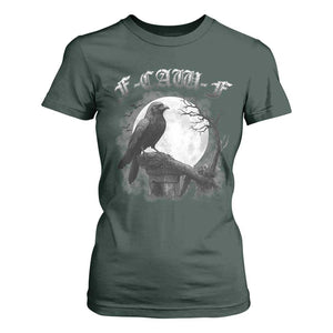 Black Crow F-Caw-F T Shirt For Women Funny Raven Moon Gothic Adult Humor TS10 Dark Forest Green Print Your Wear