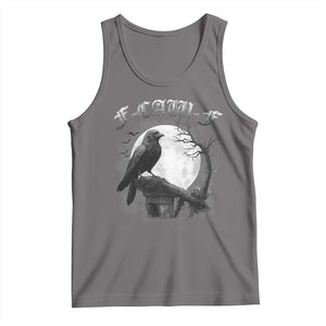 Black Crow F-Caw-F Tank Top Funny Raven Moon Gothic Adult Humor TS10 Deep Heather Print Your Wear