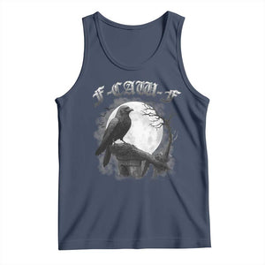 Black Crow F-Caw-F Tank Top Funny Raven Moon Gothic Adult Humor TS10 Navy Print Your Wear