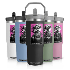 Plague Doctor Tarot Card Flip Straw Tumbler Mysterious Horror Death Occult Satanic TS10 Print Your Wear